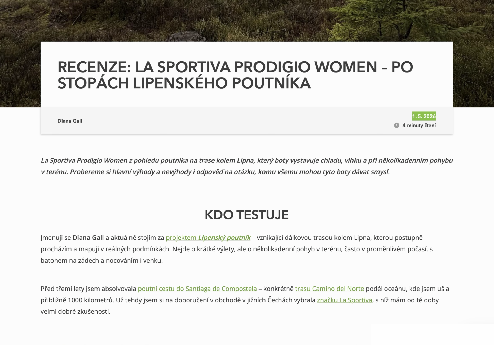 Ukázka recenze turistické obuvi HUDY.
